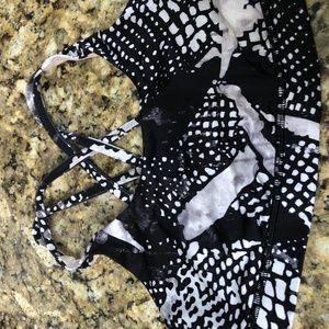 Black and white printed Lululemon Energy bra 6